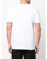 T-shirt à col rond imprimé blanc Moschino