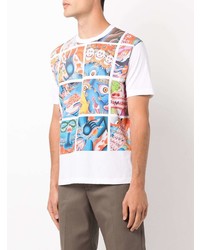 T-shirt à col rond imprimé blanc Junya Watanabe MAN