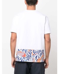 T-shirt à col rond imprimé blanc Junya Watanabe MAN