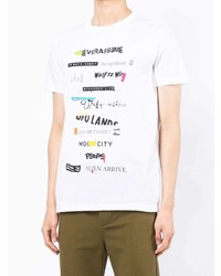 T-shirt à col rond imprimé blanc PS Paul Smith