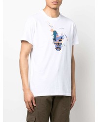 T-shirt à col rond imprimé blanc Maharishi