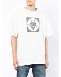 T-shirt à col rond imprimé blanc SAINT MXXXXXX