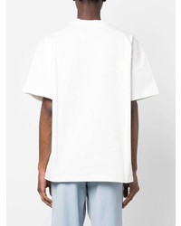 T-shirt à col rond imprimé blanc MSGM