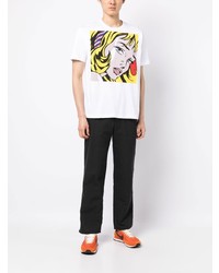 T-shirt à col rond imprimé blanc Junya Watanabe MAN