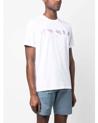 T-shirt à col rond imprimé blanc PS Paul Smith