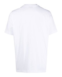 T-shirt à col rond imprimé blanc Diesel