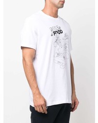 T-shirt à col rond imprimé blanc Nike