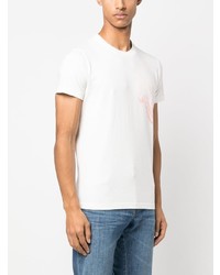 T-shirt à col rond imprimé blanc Diesel