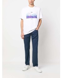 T-shirt à col rond imprimé blanc Levi's