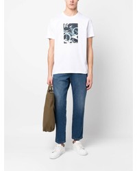 T-shirt à col rond imprimé blanc PS Paul Smith