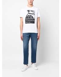 T-shirt à col rond imprimé blanc PS Paul Smith