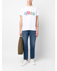 T-shirt à col rond imprimé blanc PS Paul Smith