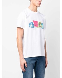 T-shirt à col rond imprimé blanc PS Paul Smith