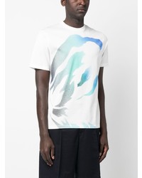 T-shirt à col rond imprimé blanc Paul Smith