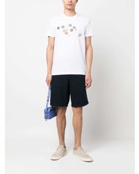 T-shirt à col rond imprimé blanc PS Paul Smith