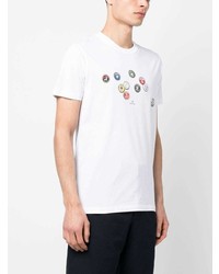 T-shirt à col rond imprimé blanc PS Paul Smith