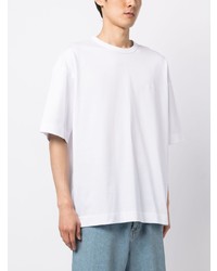 T-shirt à col rond imprimé blanc Juun.J