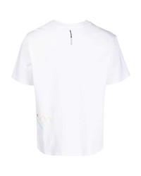 T-shirt à col rond imprimé blanc Nick Fouquet