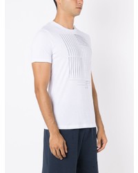 T-shirt à col rond imprimé blanc Armani Exchange