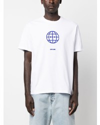 T-shirt à col rond imprimé blanc Ksubi