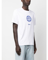 T-shirt à col rond imprimé blanc Ksubi