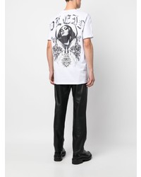 T-shirt à col rond imprimé blanc Philipp Plein