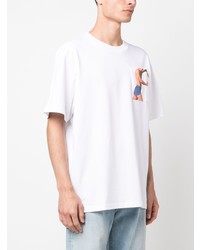 T-shirt à col rond imprimé blanc JW Anderson