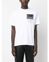 T-shirt à col rond imprimé blanc Amiri