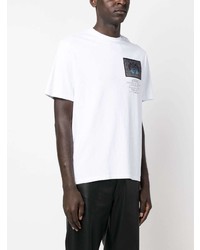 T-shirt à col rond imprimé blanc Amiri