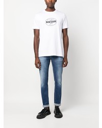 T-shirt à col rond imprimé blanc A.P.C.