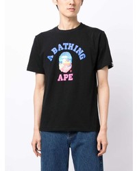 T-shirt à col rond imprimé blanc A Bathing Ape