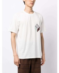 T-shirt à col rond imprimé blanc Paul Smith