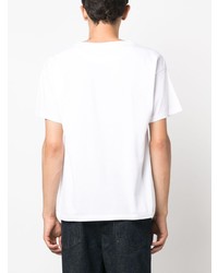 T-shirt à col rond imprimé blanc Bally