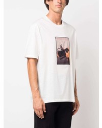 T-shirt à col rond imprimé blanc Limitato