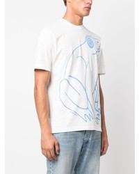 T-shirt à col rond imprimé blanc PS Paul Smith