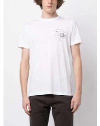 T-shirt à col rond imprimé blanc PS Paul Smith