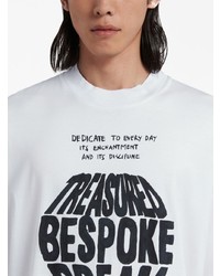 T-shirt à col rond imprimé blanc Marni