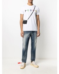 T-shirt à col rond imprimé blanc Paul Smith