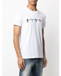 T-shirt à col rond imprimé blanc Paul Smith