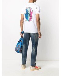 T-shirt à col rond imprimé blanc Paul Smith