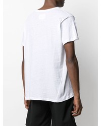 T-shirt à col rond imprimé blanc Greg Lauren