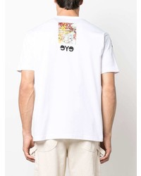 T-shirt à col rond imprimé blanc Junya Watanabe MAN