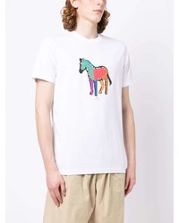 T-shirt à col rond imprimé blanc PS Paul Smith