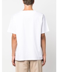 T-shirt à col rond imprimé blanc Bally