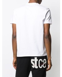 T-shirt à col rond imprimé blanc Just Cavalli