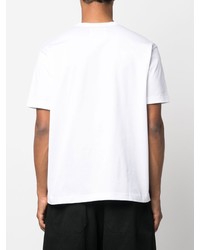 T-shirt à col rond imprimé blanc Junya Watanabe MAN