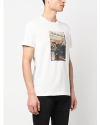 T-shirt à col rond imprimé blanc Diesel