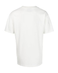 T-shirt à col rond imprimé blanc Henrik Vibskov