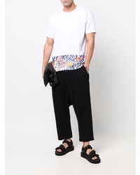 T-shirt à col rond imprimé blanc Junya Watanabe MAN