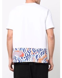 T-shirt à col rond imprimé blanc Junya Watanabe MAN